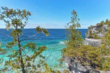 Beautiful landscape of Georgian bay in Bruce Peninsula national park neat Tobermory village in Ontario province, Canada