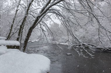 View at the Etobicoke creek in winter, near Toronto, Canada