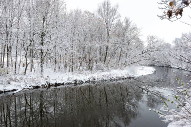 View at the Etobicoke creek in winter, near Toronto, Canada