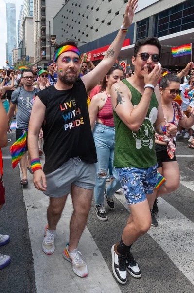 Toronto Kanada Juni 2022 Teilnehmer Der Jährlichen Pride Parade Des — Stockfoto
