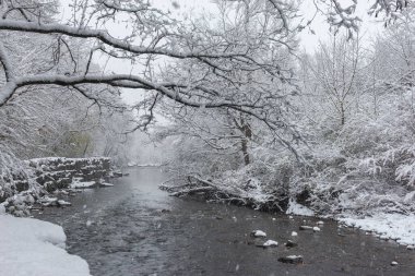 View at the Etobicoke creek in winter, near Toronto, Canada