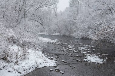 View at the Etobicoke creek in winter, near Toronto, Canada