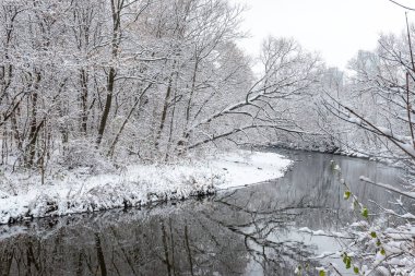 View at the Etobicoke creek in winter, near Toronto, Canada