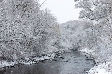 View at the Etobicoke creek in winter, near Toronto, Canada