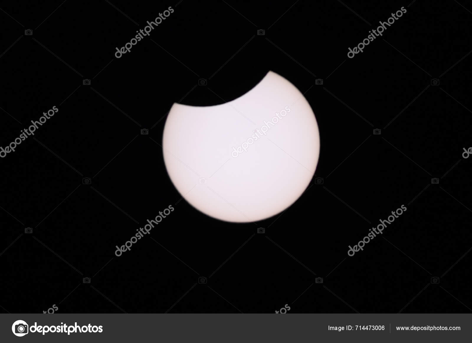 Toronto Canada April 2024 Partial Solar Eclipse 2024 Seen Cloudy