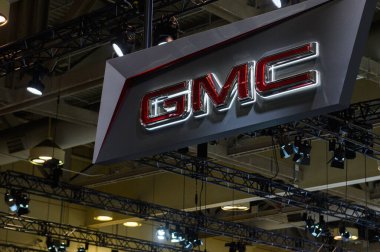 Toronto, ON, Canada  April 30, 2024: View at the GMC auto company logo. clipart