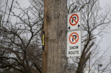 Toronto, ON, Kanada - 9 Mayıs 2024: Otopark Karı Yok tabelasına bakın