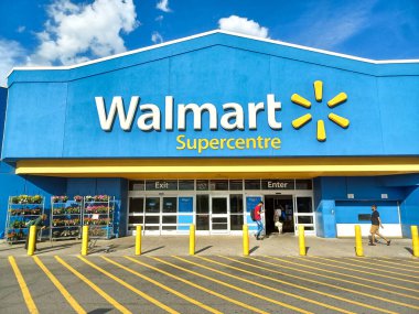 Toronto, ON, Kanada - 30 Nisan 2024: Amerika 'daki Walmart süpermarketinin logosu