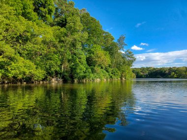 Yaz mevsimi boyunca Toronto, Kanada 'daki Humber Nehri' ne bakın.