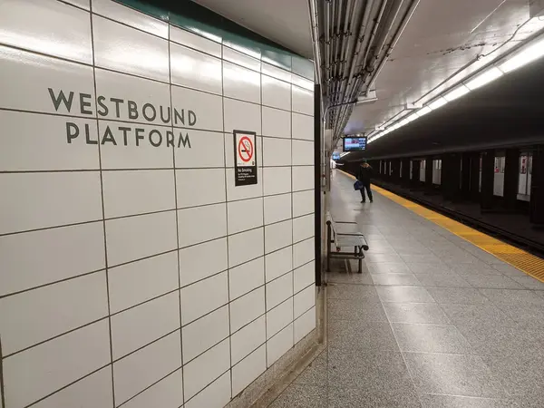 stock image Toronto, ON, Canada - June 24, 2024: View at the Dundas West subway station inside