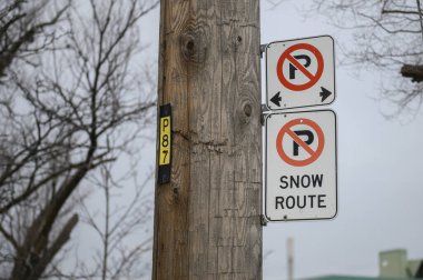 Toronto, ON, Kanada - 9 Mayıs 2024: Otopark Karı Yok tabelasına bakın