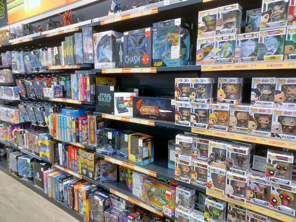 stock image Toronto, On, Canada - July 9, 2024: View the shelves of the Game Stop store in Canada