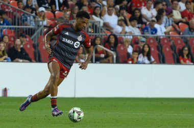 Toronto, ON, Kanada - 4 Ağustos 2024: Toronto FC 'nin Jahkeele Marshall-Rutty # 7 forveti Toronto FC (Kanada) ile C.F. Pachuca (Meksika) BMO Sahasında (Toronto 2-1 kazandı)