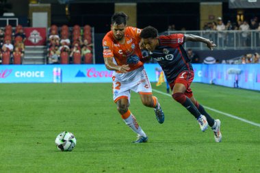 Toronto, ON, Kanada - 4 Ağustos 2024: Toronto FC 'nin Jahkeele Marshall-Rutty # 7 forveti Toronto FC (Kanada) ile C.F. Pachuca (Meksika) BMO Sahasında (Toronto 2-1 kazandı)