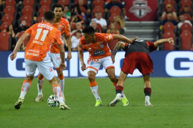 Toronto, ON, Kanada - 4 Ağustos 2024: ngel Israel Mena Delgado # 10 of C.F. Pachuca, Toronto FC (Kanada) - C.F. Pachuca (Meksika) BMO Sahasında (Toronto 2-1 kazandı).