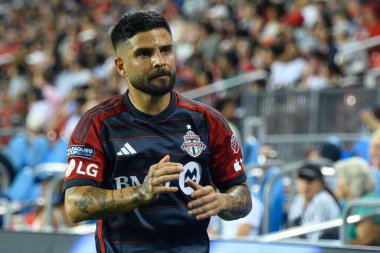 Toronto, ON, Kanada - 4 Ağustos 2024: Toronto FC 'den Lorenzo Insigne # 24 forvet Toronto FC (Kanada) ile C.F. Pachuca (Meksika) BMO Sahasında (Toronto 2-1 kazandı)