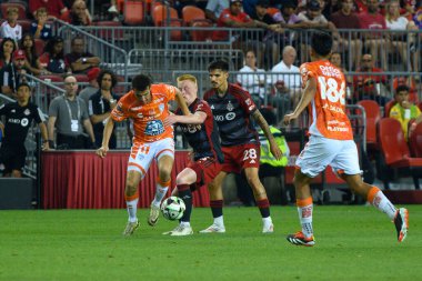 Toronto, On, Kanada - 4 Ağustos 2024: Oussama Idrissi # 11, C.F. Pachuca Toronto FC (Kanada) - C.F. Pachuca (Meksika) BMO Sahasında (Toronto 2-1 kazandı)