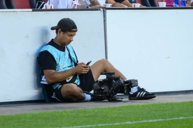 Toronto, ON, Canada - August 4, 2024: Sports photographers during the Leagues Cup match between Toronto FC (Canada) v C.F. Pachuca (Mexico) at BMO Field (Toronto won 2-1) clipart