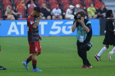 Toronto, ON, Kanada - 4 Ağustos 2024: Toronto FC (Kanada) v.C.F. Pachuca (Meksika) BMO Sahasında (Toronto 2-1 kazandı)