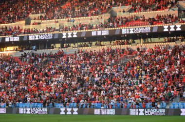 Toronto, ON, Kanada - 4 Ağustos 2024: Toronto FC (Kanada) - C.F. Pachuca (Meksika) BMO Sahasında (Toronto 2-1 kazandı)