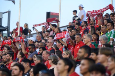 Toronto, ON, Kanada - 4 Ağustos 2024: Toronto FC (Kanada) - C.F. Pachuca (Meksika) BMO Sahasında (Toronto 2-1 kazandı)