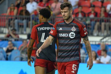 Toronto, ON, Kanada - 4 Ağustos 2024: Toronto FC (Kanada) - C.F. Pachuca (Meksika) BMO Sahasında (Toronto 2-1 kazandı)