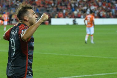 Toronto, ON, Kanada - 4 Ağustos 2024: Toronto FC 'nin 19 numaralı defans oyuncusu Toronto FC (Kanada) - C.F. Pachuca (Meksika) BMO Sahasında (Toronto 2-1 kazandı)