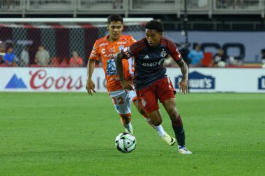 Toronto, ON, Kanada - 4 Ağustos 2024: Toronto FC 'nin Jahkeele Marshall-Rutty # 7 forveti Toronto FC (Kanada) ile C.F. Pachuca (Meksika) BMO Sahasında (Toronto 2-1 kazandı)