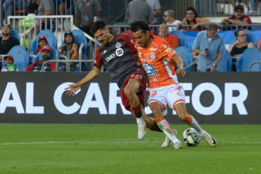 Toronto, ON, Kanada - 4 Ağustos 2024: Daniel Alonso Aceves Patio # 3 Pachuca, Toronto FC (Kanada) - C.F. Pachuca (Meksika) BMO Sahasında (Toronto 2-1 kazandı).