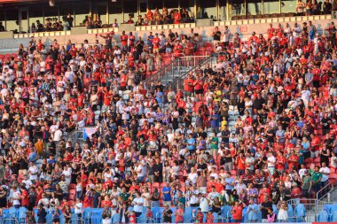 Toronto, ON, Kanada - 4 Ağustos 2024: Toronto FC (Kanada) - C.F. Pachuca (Meksika) BMO Sahasında (Toronto 2-1 kazandı)