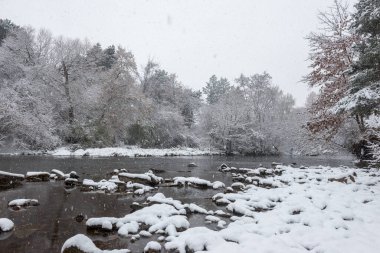 View at the Etobicoke creek in winter, near Toronto, Canada