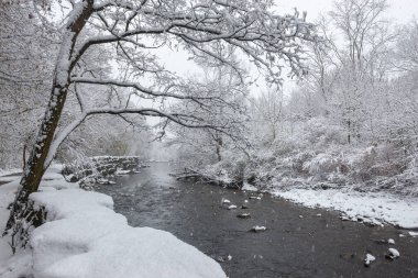 View at the Etobicoke creek in winter, near Toronto, Canada