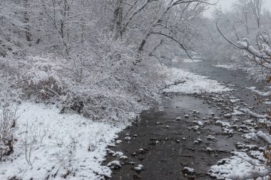 View at the Etobicoke creek in winter, near Toronto, Canada clipart