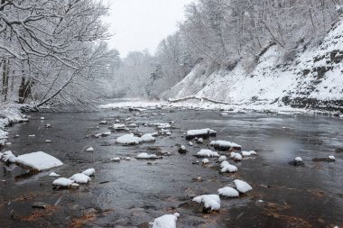 View at the Etobicoke creek in winter, near Toronto, Canada