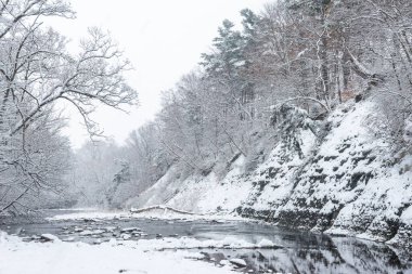 View at the Etobicoke creek in winter, near Toronto, Canada