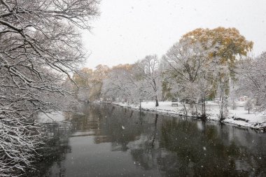 View at the Etobicoke creek in winter, near Toronto, Canada