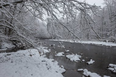 View at the Etobicoke creek in winter, near Toronto, Canada
