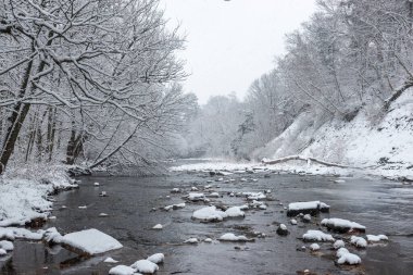 View at the Etobicoke creek in winter, near Toronto, Canada