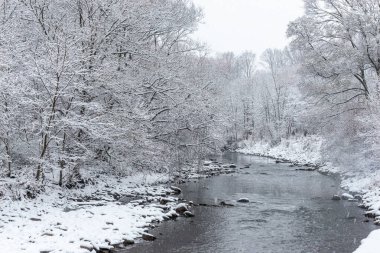 View at the Etobicoke creek in winter, near Toronto, Canada