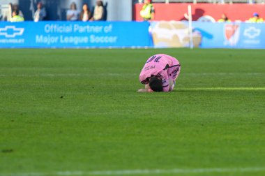 Toronto, ON, Kanada - 5 Ekim 2024: Lionel Messi # 10 of the Inter Maimi FC 2024 MLS Normal sezon maçı sırasında BMO Field 'da Toronto FC (Kanada) - Inter Miami CF (ABD).