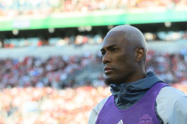 Toronto, ON, Kanada - 5 Ekim 2024: Deybi Flores # 20 orta saha Toronto FC portresi 2024 MLS Normal sezon maçı sırasında Toronto FC (Kanada) vs Miami CF (ABD).