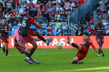 Toronto, ON, Kanada - 5 Ekim 2024: Leonardo Campana # 9 numaralı Miami FC forveti Toronto FC (Kanada) ile Miami CF (ABD) arasındaki 2024 MLS Normal sezon maçı sırasında hareket halindedir..