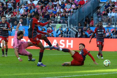 Toronto, ON, Kanada - 5 Ekim 2024: Leonardo Campana # 9 numaralı Miami FC forveti Toronto FC (Kanada) ile Miami CF (ABD) arasındaki 2024 MLS Normal sezon maçı sırasında hareket halindedir..