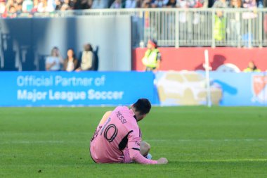 Toronto, ON, Kanada - 5 Ekim 2024: Lionel Messi # 10 of the Inter Miami FC 2024 MLS Normal sezon maçı sırasında BMO Field 'da Toronto FC (Kanada) - Inter Miami CF (ABD).