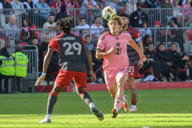 Toronto, ON, Kanada - 5 Ekim 2024: Benjamin Cremaschi # 30 orta saha oyuncusu Miami FC 'de Toronto FC (Kanada) - Inter Miami CF (ABD) maçı sırasında.