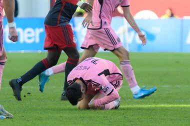 Toronto, ON, Kanada - 5 Ekim 2024: Lionel Messi # 10 of the Inter Miami FC 2024 MLS Normal sezon maçı sırasında BMO Field 'da Toronto FC (Kanada) - Inter Miami CF (ABD).