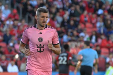 Toronto, ON, Kanada - 5 Ekim 2024: Serhiy Kryvtsov # 27 numaralı Miami FC defans oyuncusu Toronto FC (Kanada) vs Miami CF (ABD) arasında oynanan maçta.