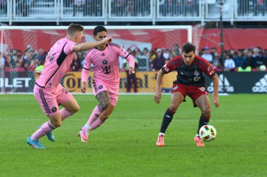 Toronto, ON, Kanada - 5 Ekim 2024: Kobe Franklin # 19 Toronto FC defans maçında Toronto FC (Kanada) - Inter Miami CF (ABD).