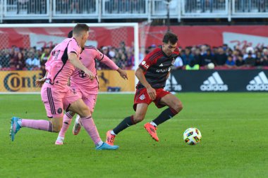 Toronto, ON, Kanada - 5 Ekim 2024: Kobe Franklin # 19 Toronto FC defans maçında Toronto FC (Kanada) - Inter Miami CF (ABD).
