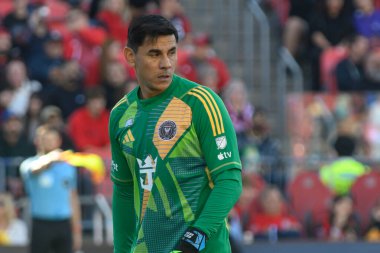 Toronto, ON, Kanada - 5 Ekim 2024: Oscar Ustari # 2024 MLS Normal sezon maçı sırasında Miami FC 'nin 19 numaralı kalecisi Toronto FC (Kanada) ile Miami CF (ABD) arasında BMO Arena' da oynanan karşılaşma.